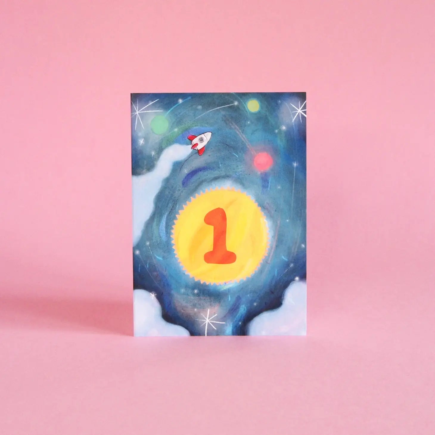 1 Year Old Space Cadets Birthday Card Me Not And Green