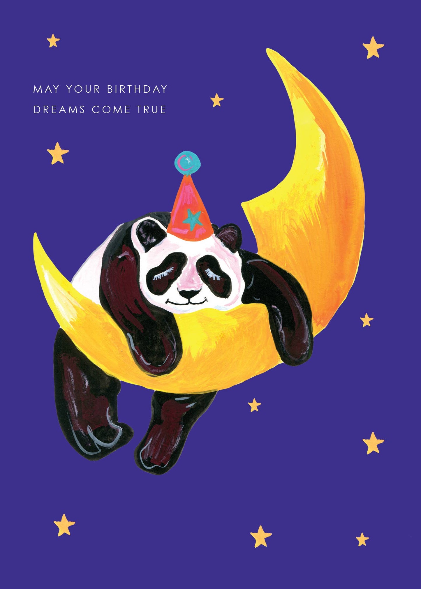 'Panda on Moon' Birthday Greetings Card 