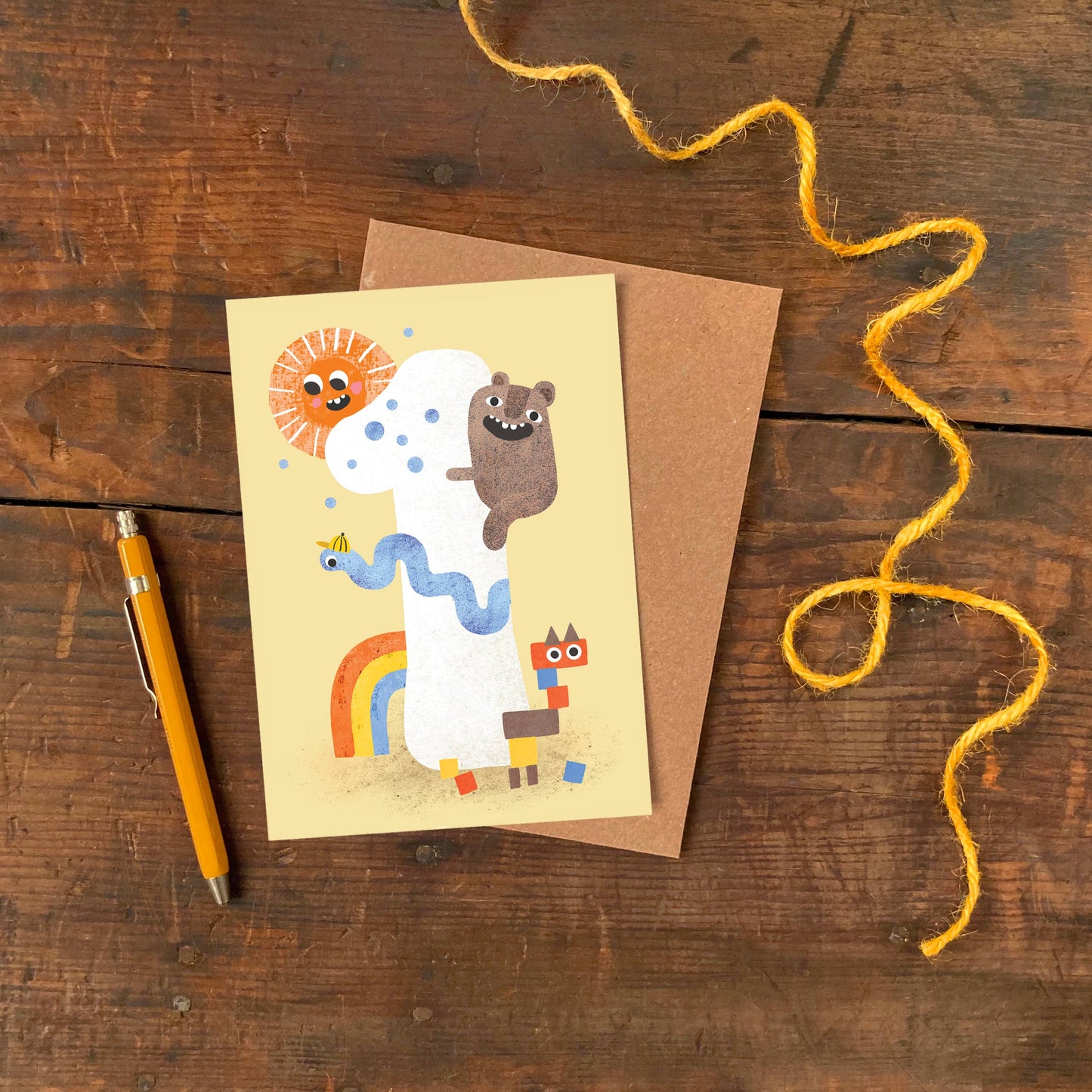 Age One Crazy Critters Greeting Card