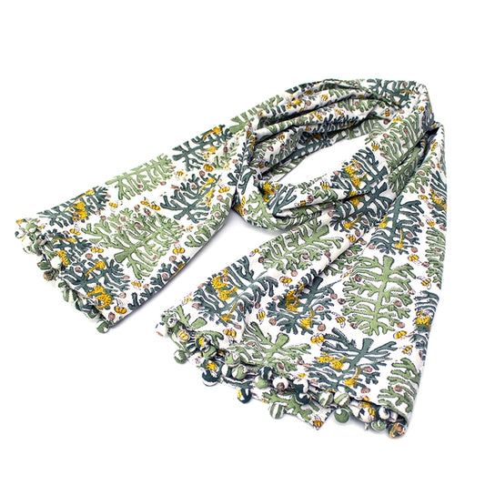 Indian Block Printed Cotton Scarf