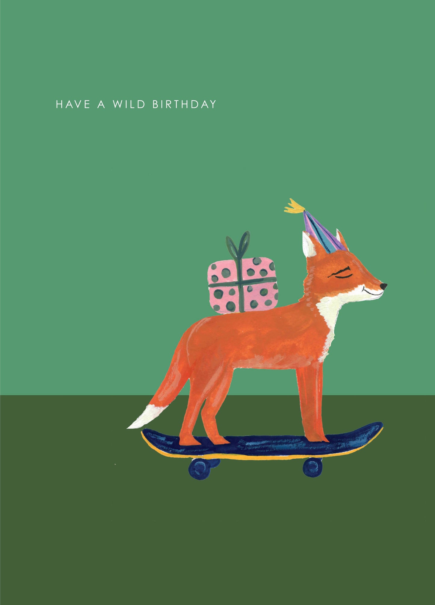 'Fox on Skateboard' Birthday Greetings Card