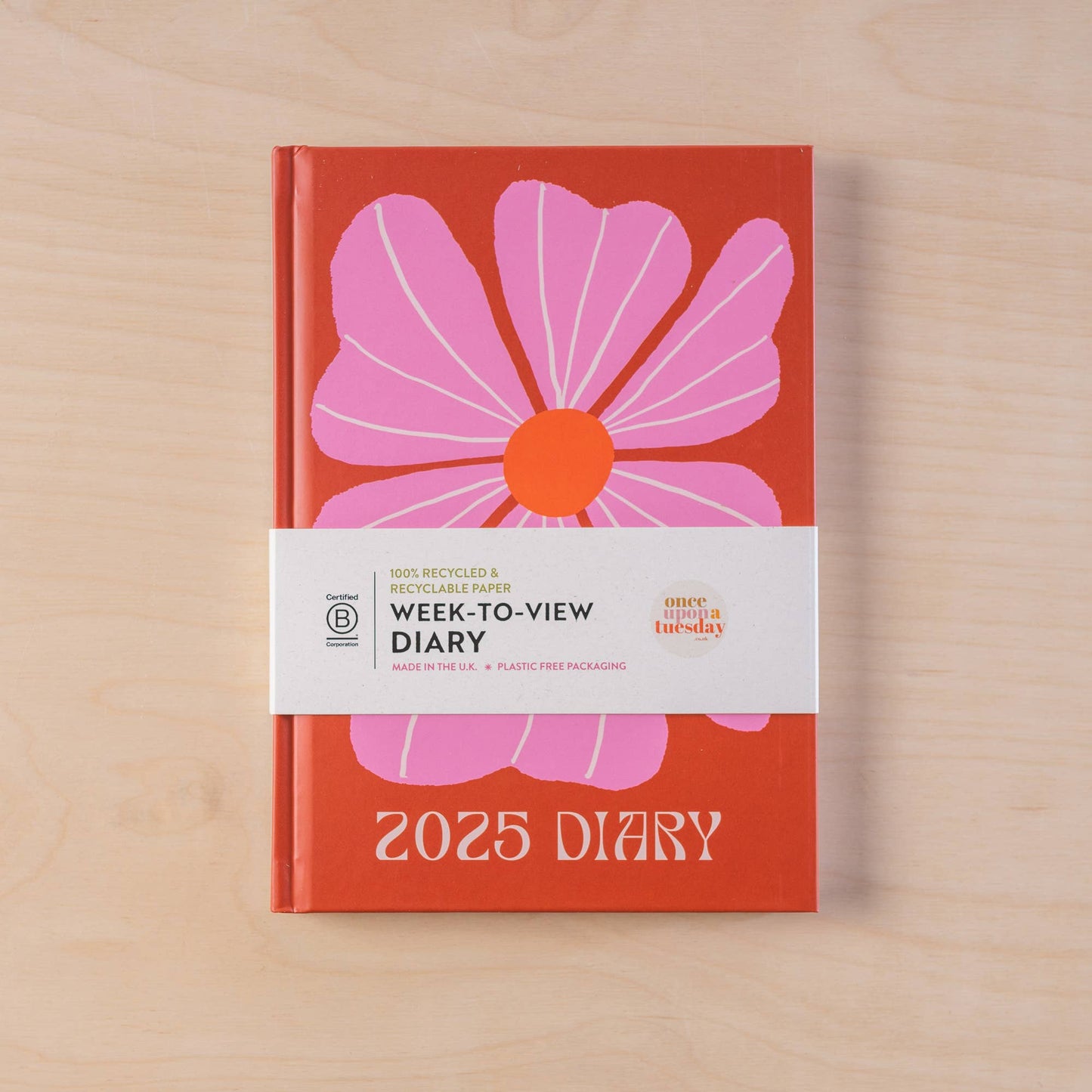 2025 Diary Sustainably Made A5 Hardcover Week to view flowers