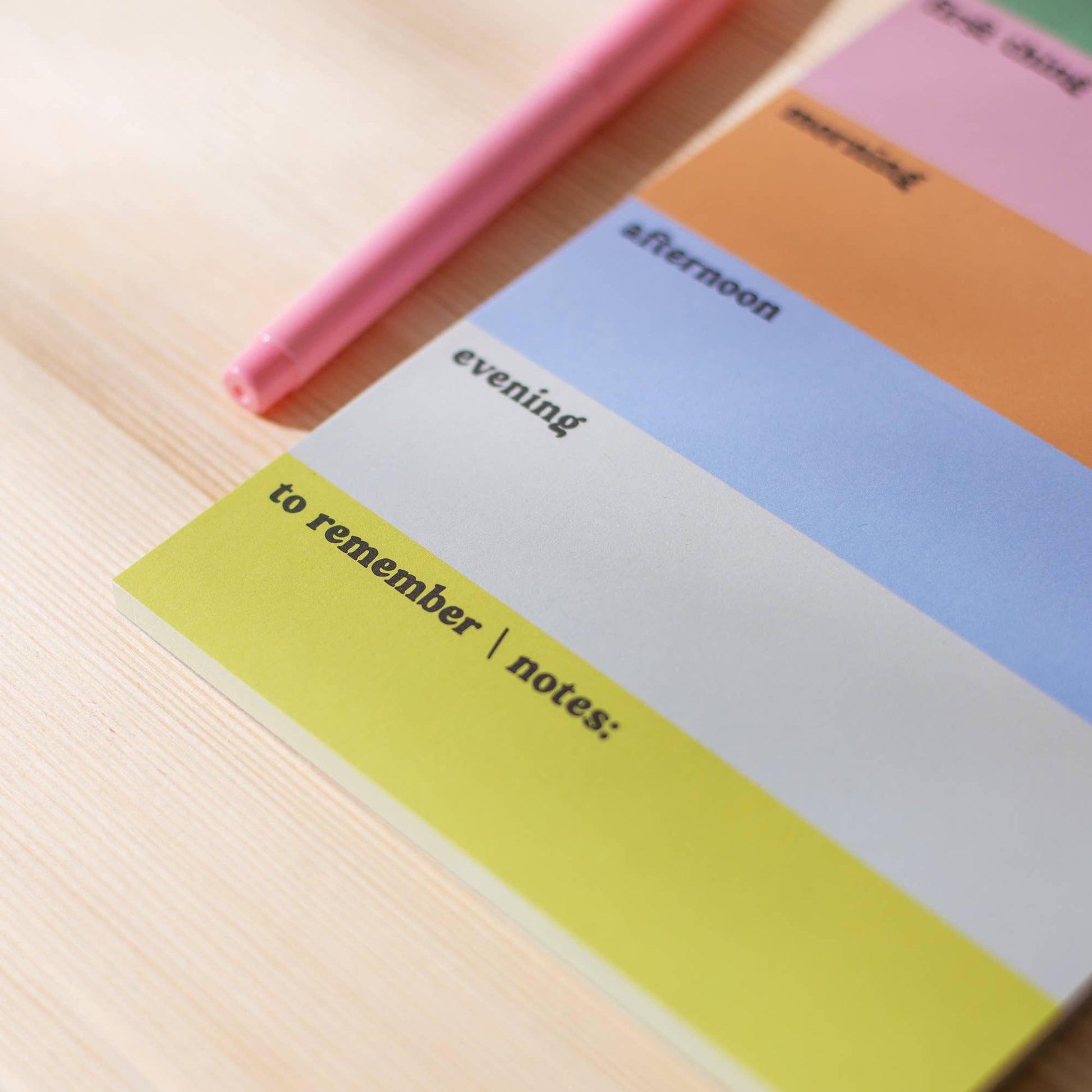 Daily Planner Pad  Sustainably Made Rainbow Colour Block Notepad