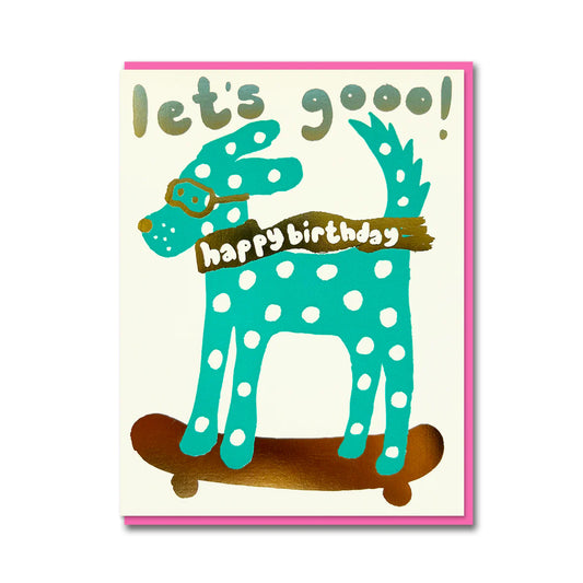 Joyful Skate Dog Greeting card