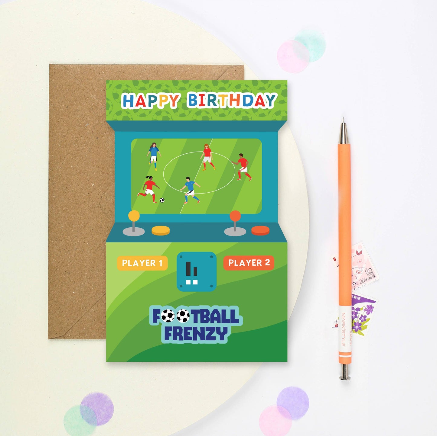 Football Frenzy Arcade Birthday Card