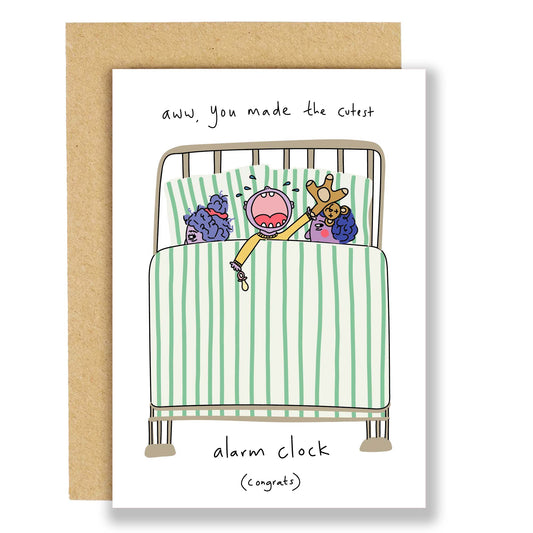 Cutest alarm clock baby greeting card