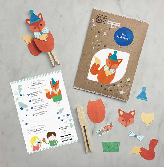 Make Your Own Fox Peg Doll Kit