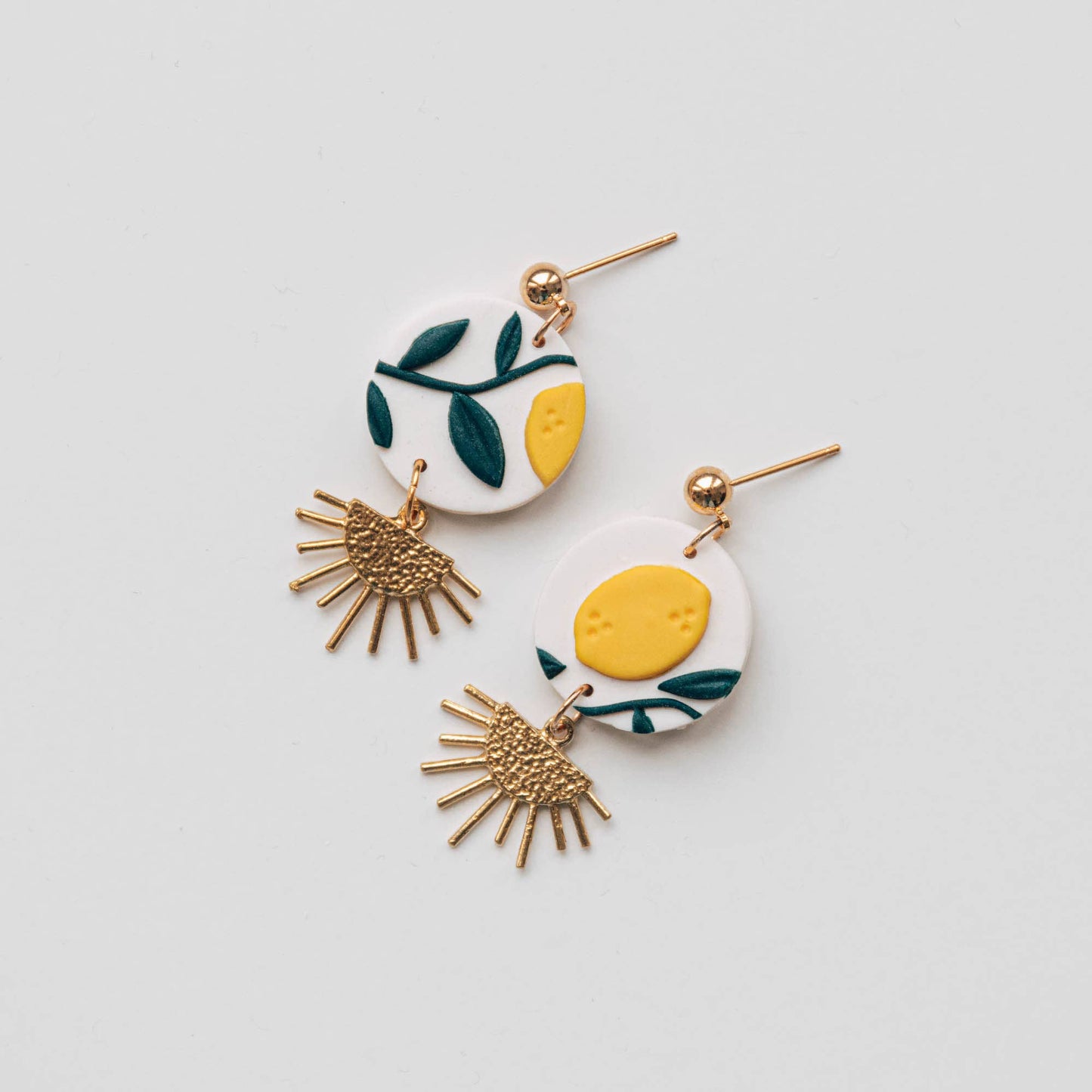 Lemon Tree with Brass Drop Earrings