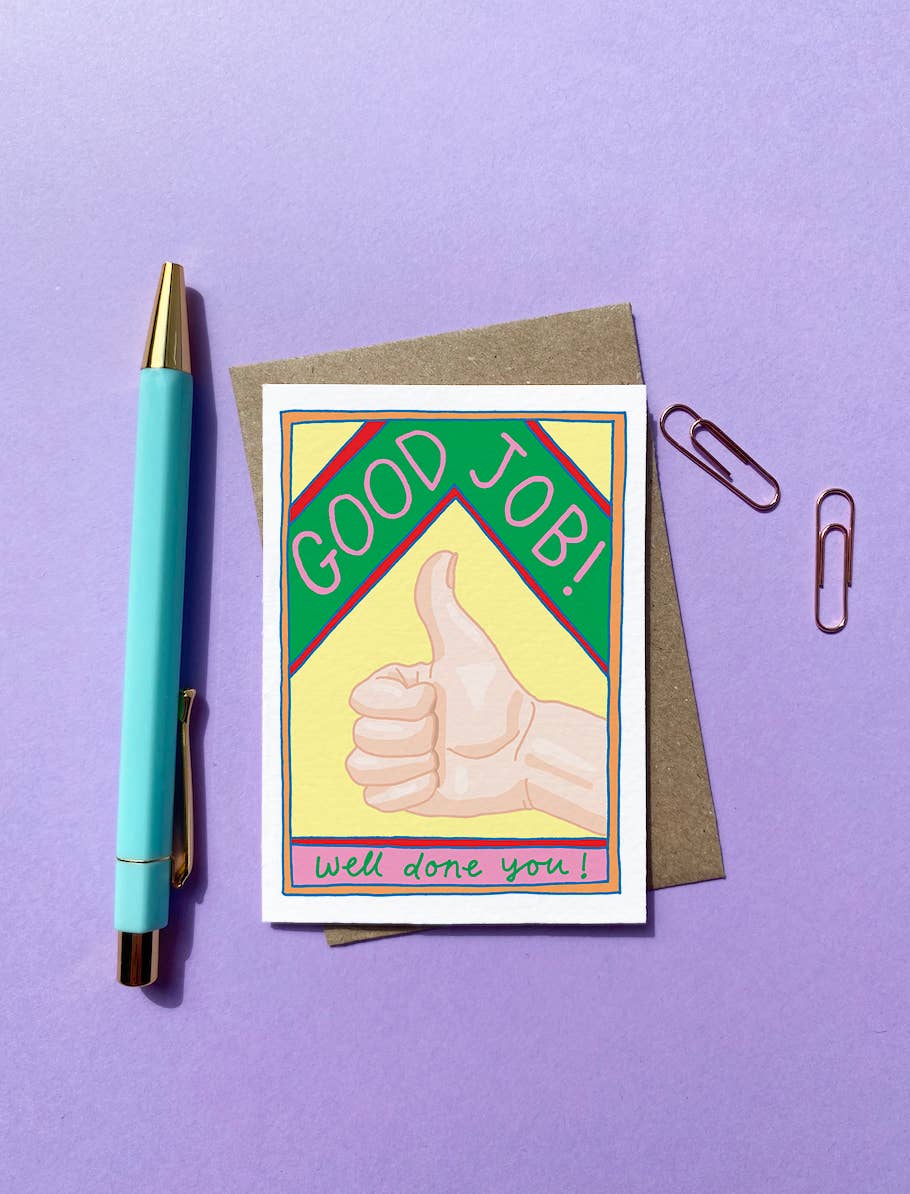 Good Job Card | Well Done Card | Thumbs Up | Mini Card