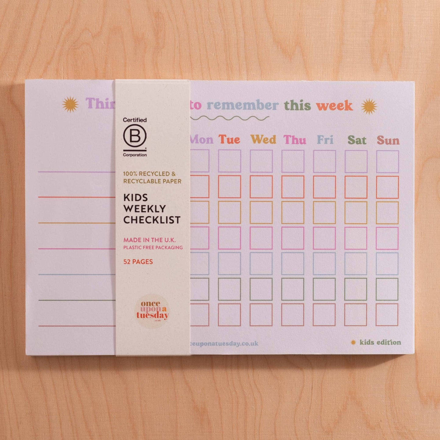 A5 Kids Weekly Planner Pad | Things I need to remember this