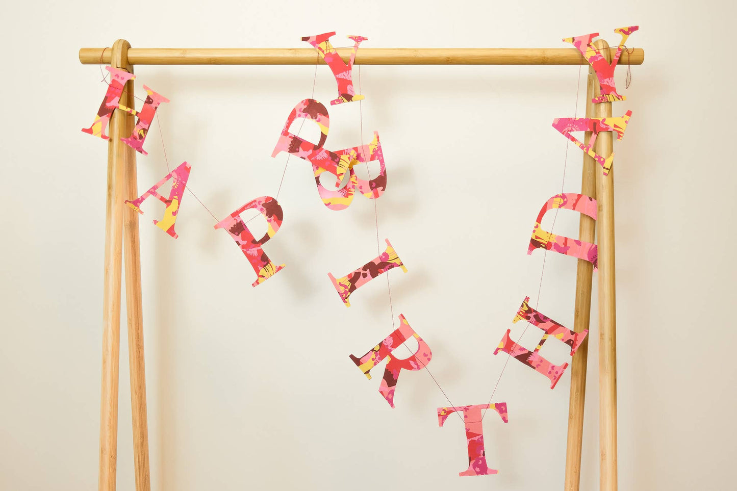 Happy Birthday Recycled Red Mix Sewn Garland