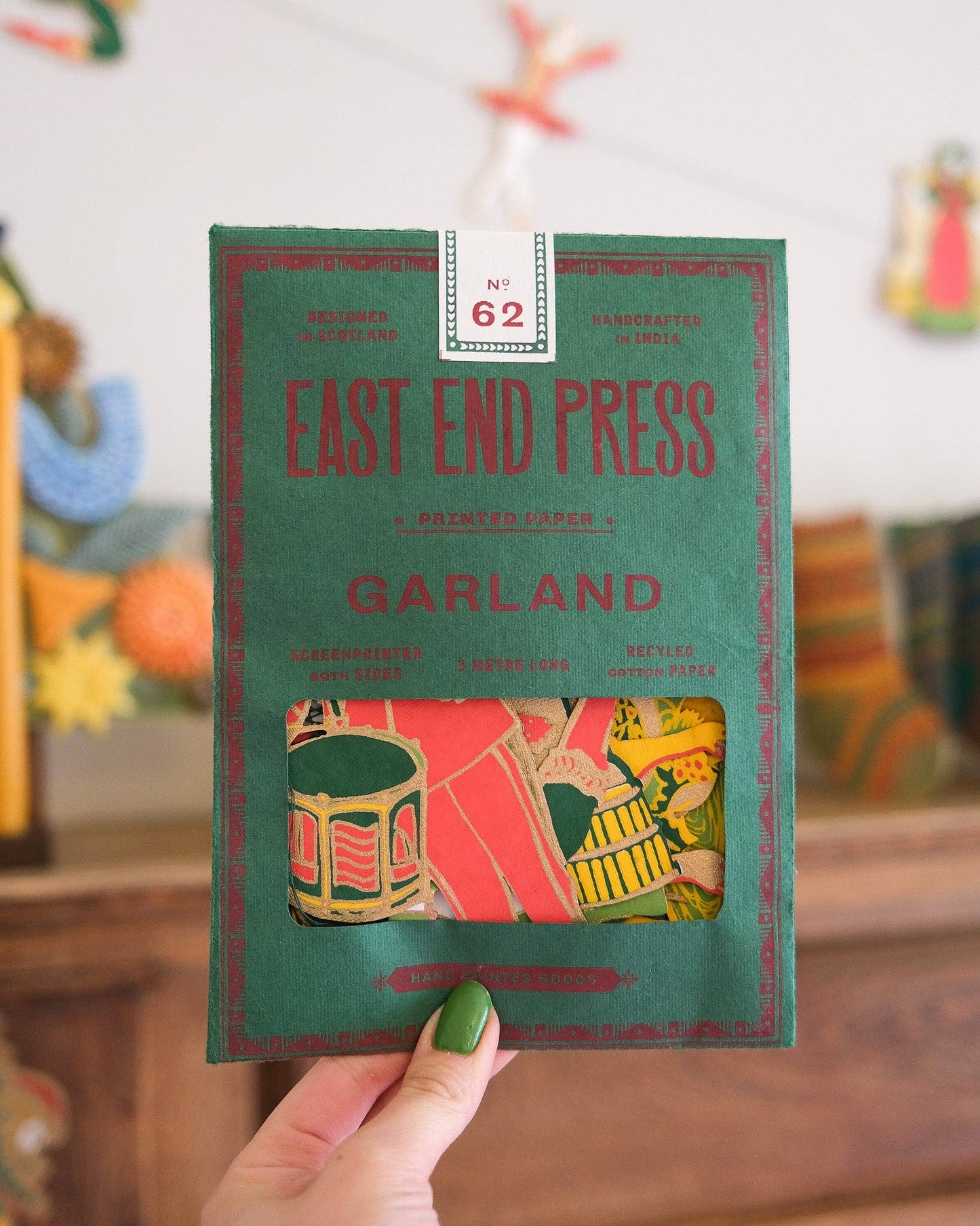 12 Days of Christmas Sewn Garland Sustainably Made East End Press