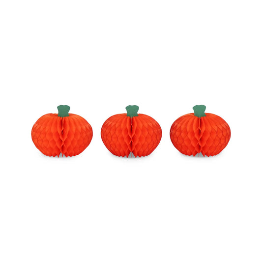 Halloween Honeycomb Pumpkin - Pack of 3. 10cm