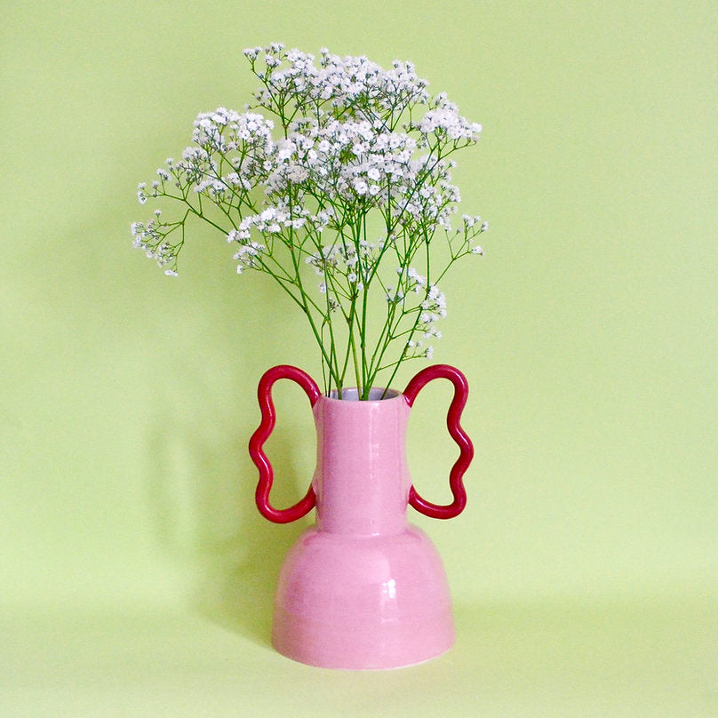 Wiggle Handle Vase - Pink