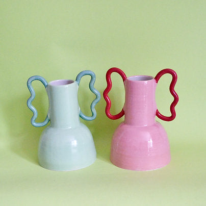 Wiggle Handle Vase - Mint Green