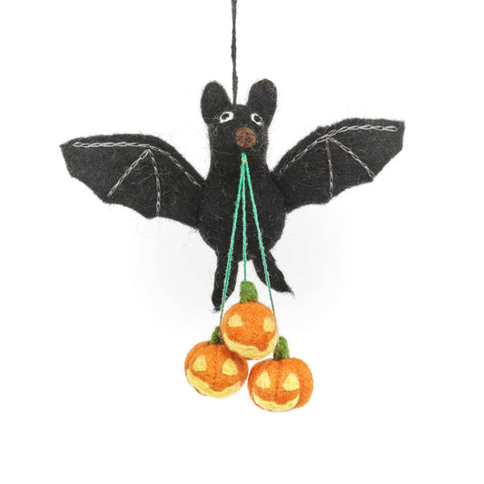 Handmade Felt Shadow the Bat Hanging Halloween Decoration