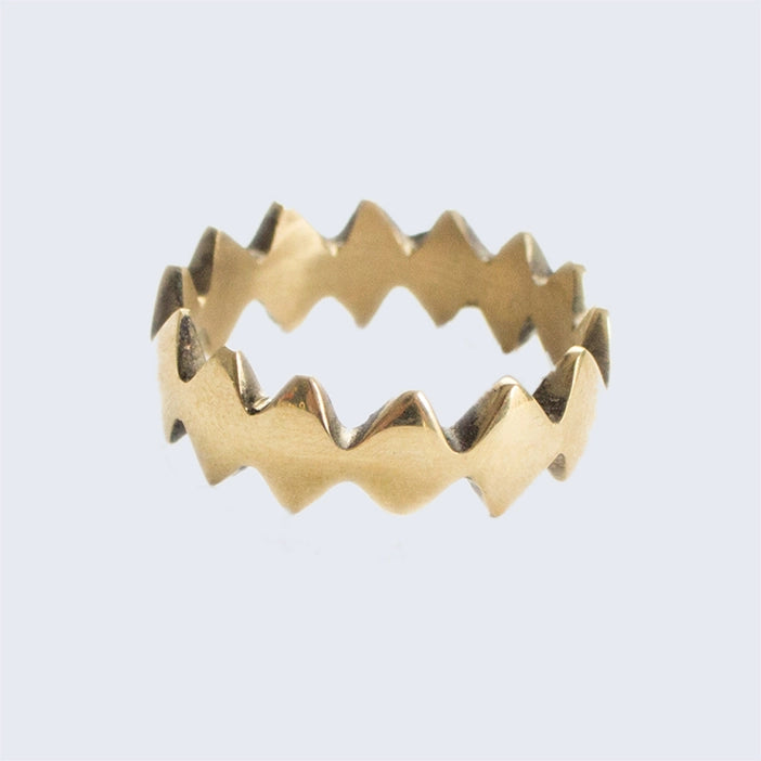 This lightening bolt inspired Sprite Ring is a tribute to the natural phenomenon, made with highly polished hand-cast recycled brass, resembling the vibrancy of its dazzling inspiration.