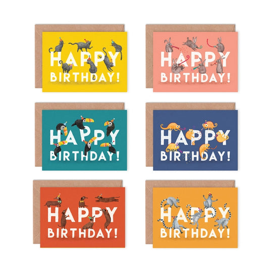 Happy Birthday Animals Multipack Greeting Cards