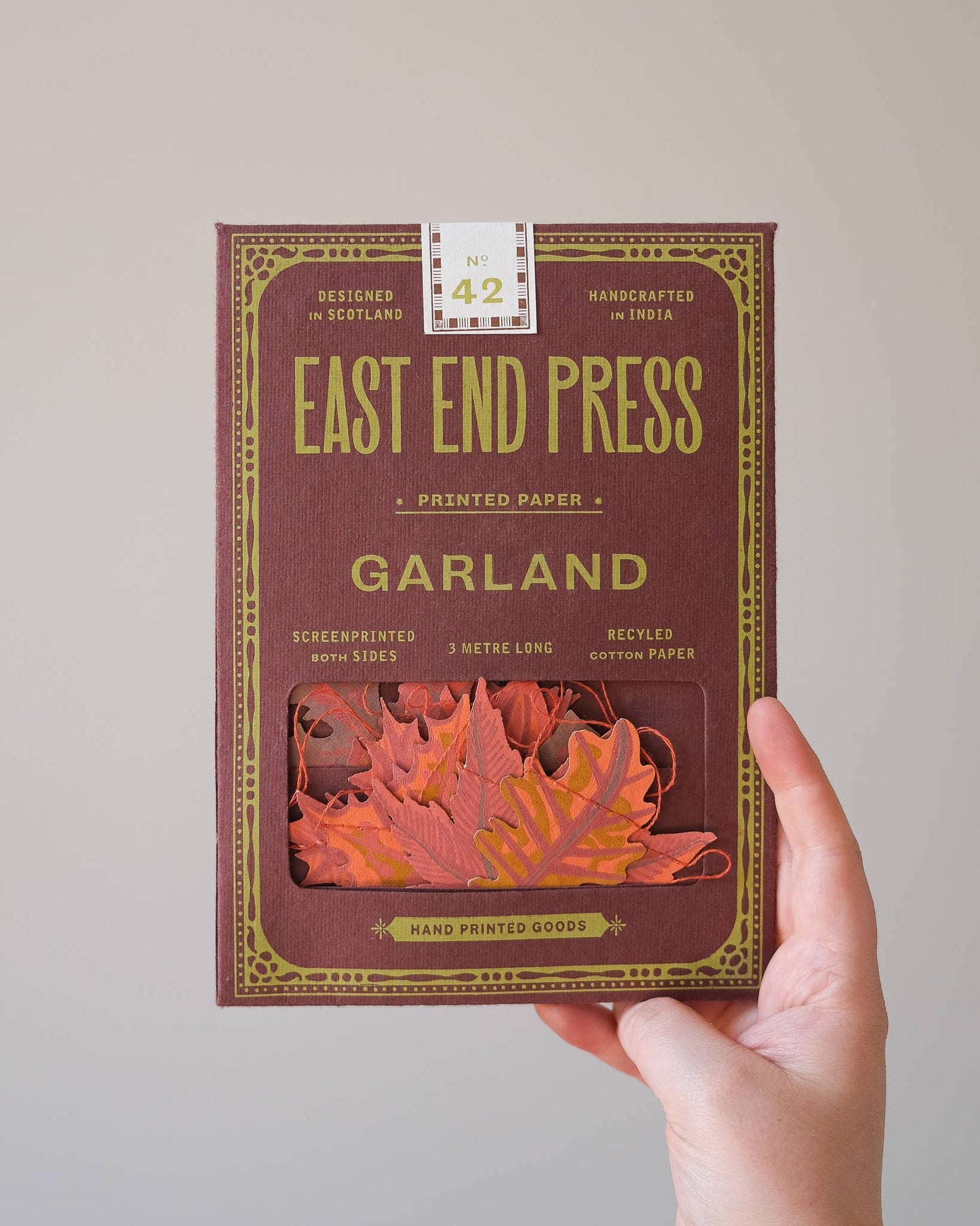 Autumn Leaves Sewn Garland Sustainably Made East End Press