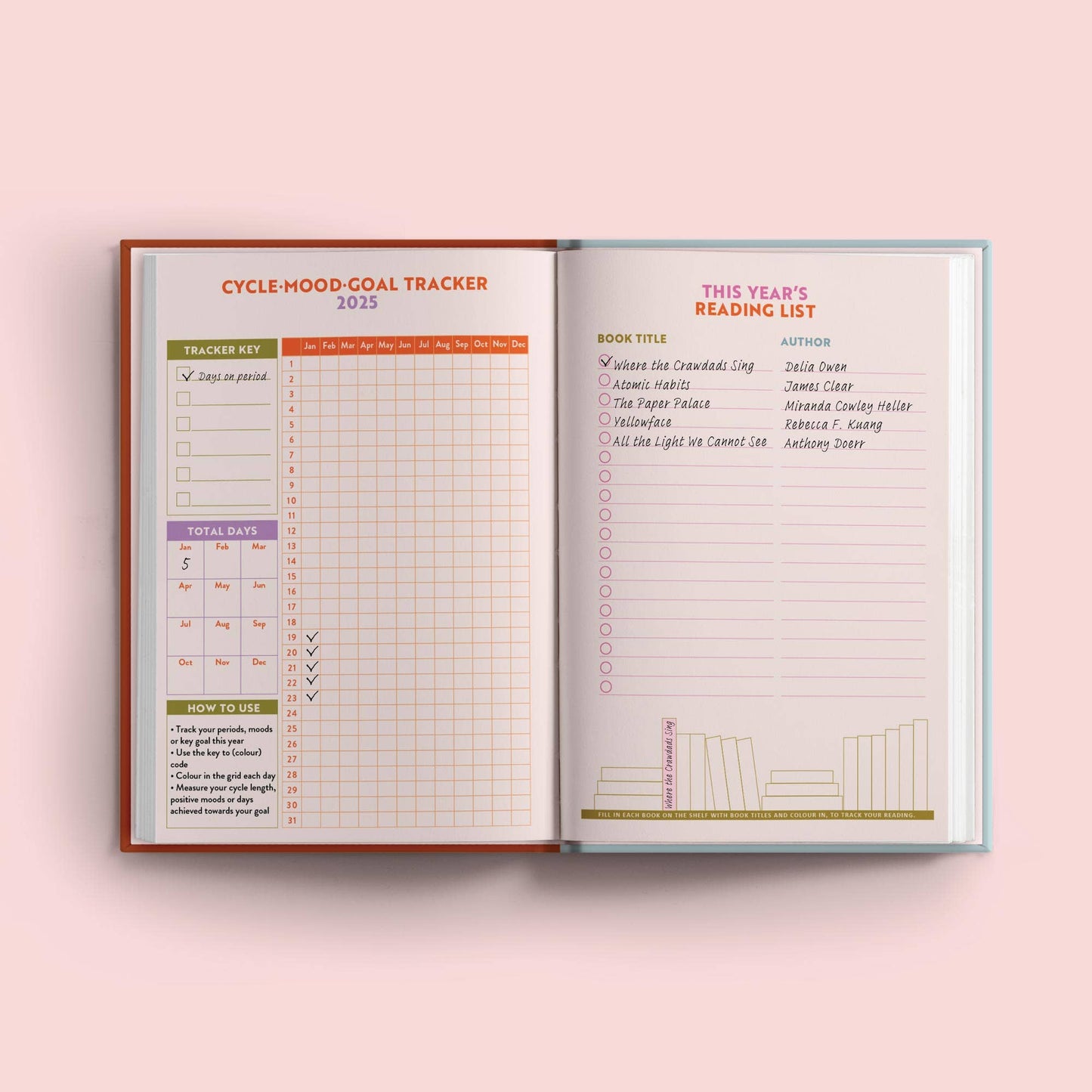 2025 Diary Sustainably Made A5 Hardcover Week to view flowers