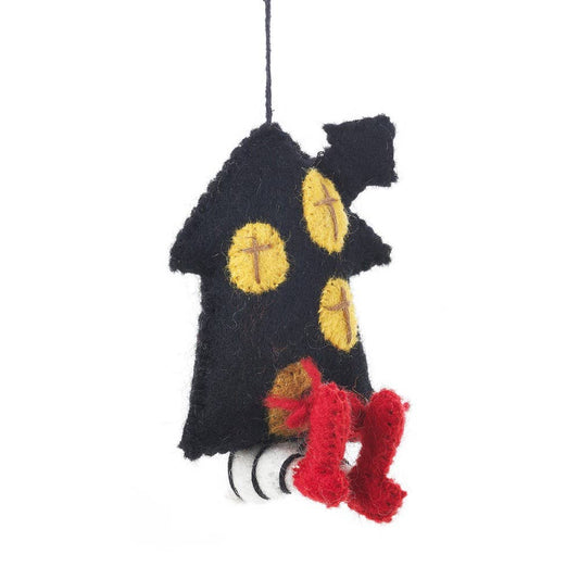 Wool Handmade Hanging Witch's House Needle Felt Halloween Decoration