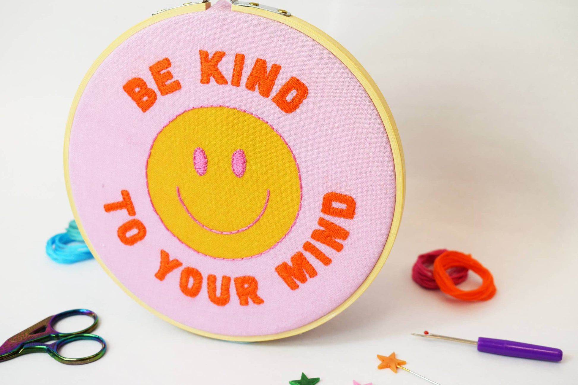 'Be Kind to Your Mind' Large embroidery craft kit