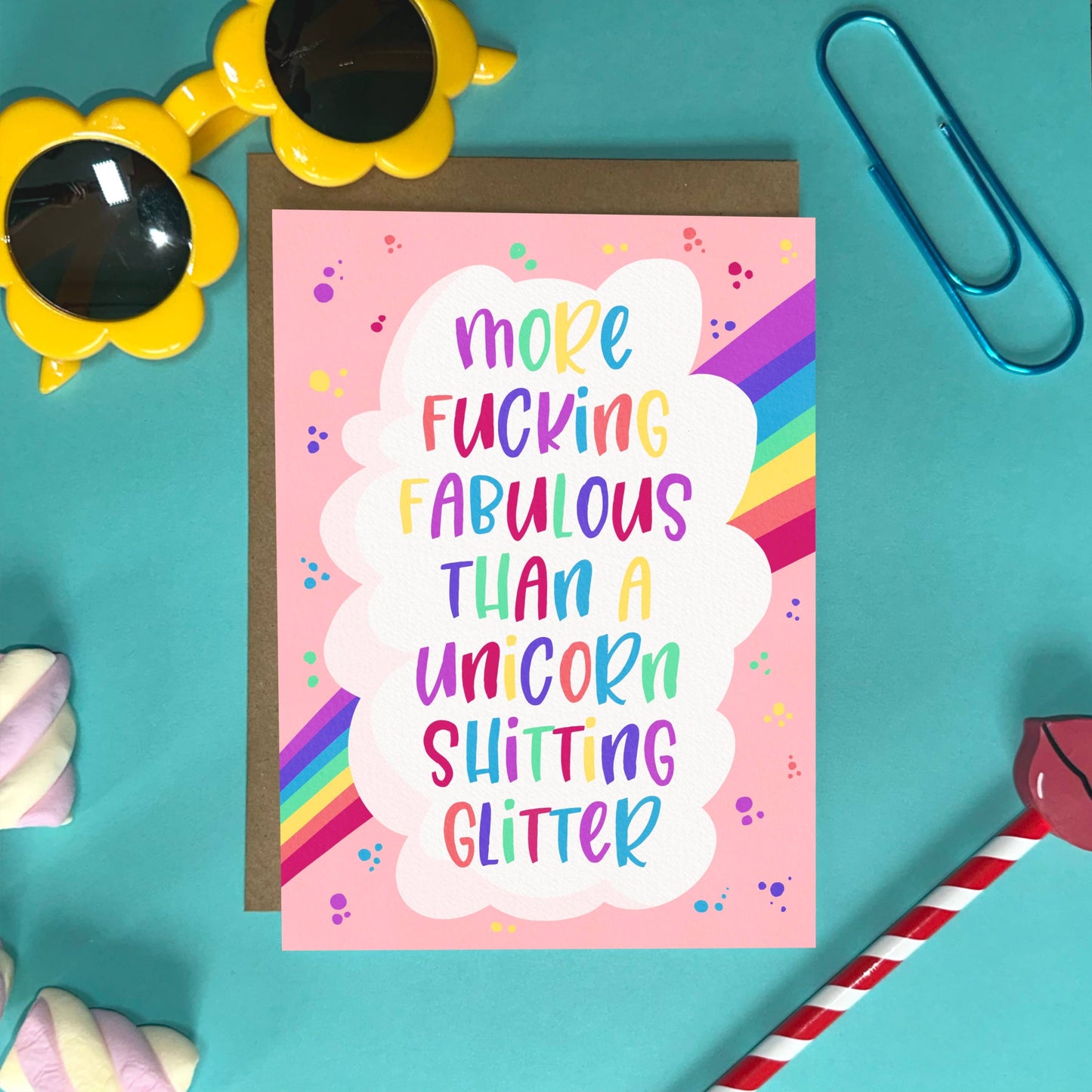 Cheeky Greeting Card - More F**ing Fabulous Than a Unicorn