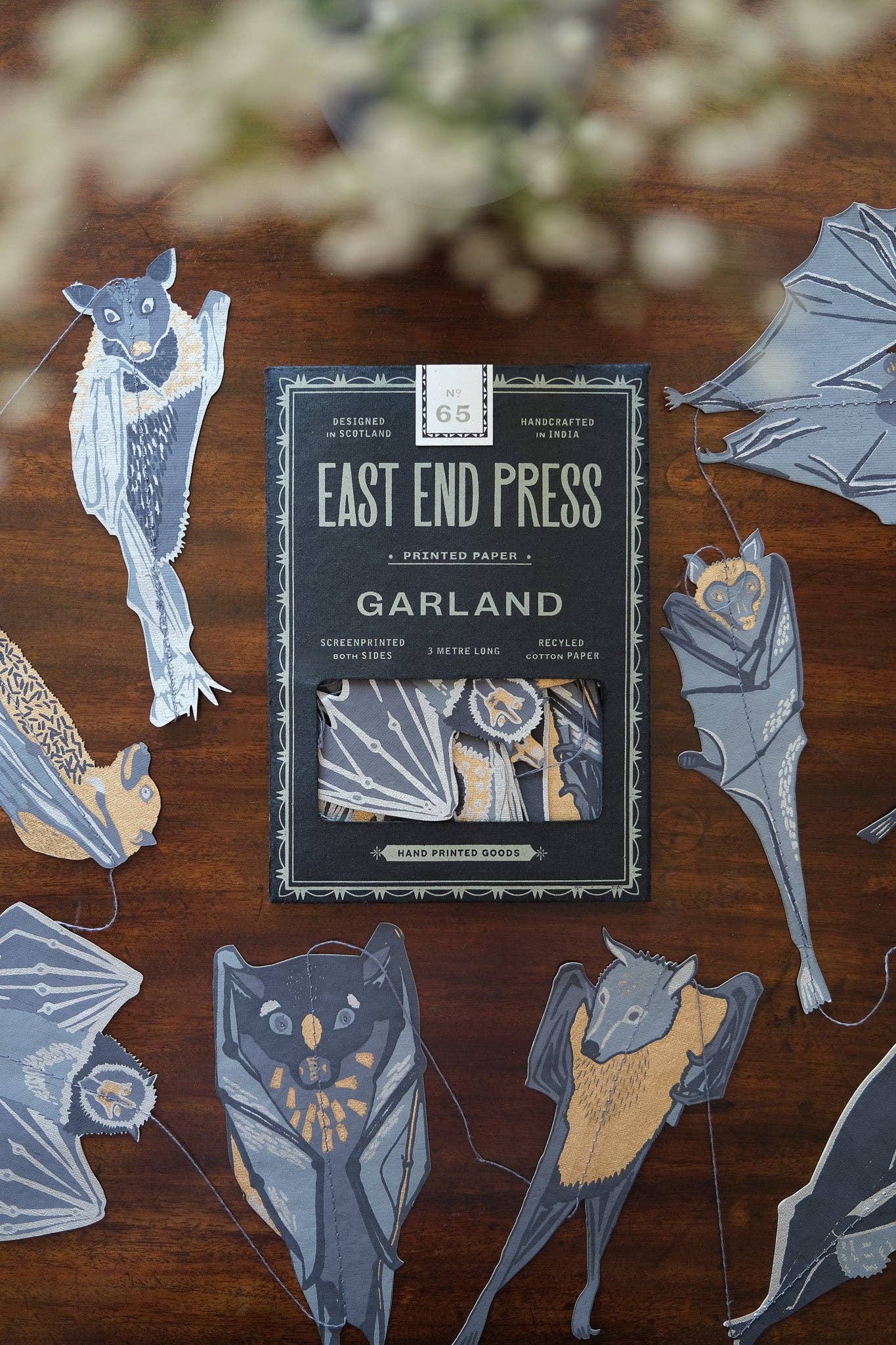 Bats Sewn Garland Sustainably Made East End Press