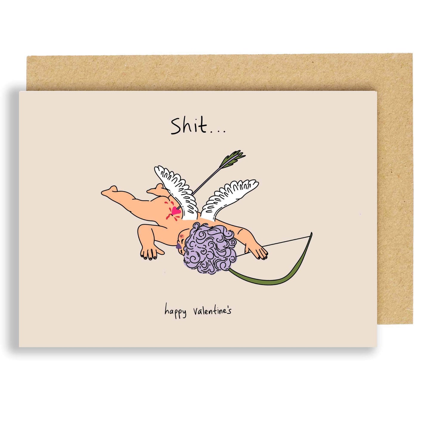 Shit. Cupid! Greeting Card