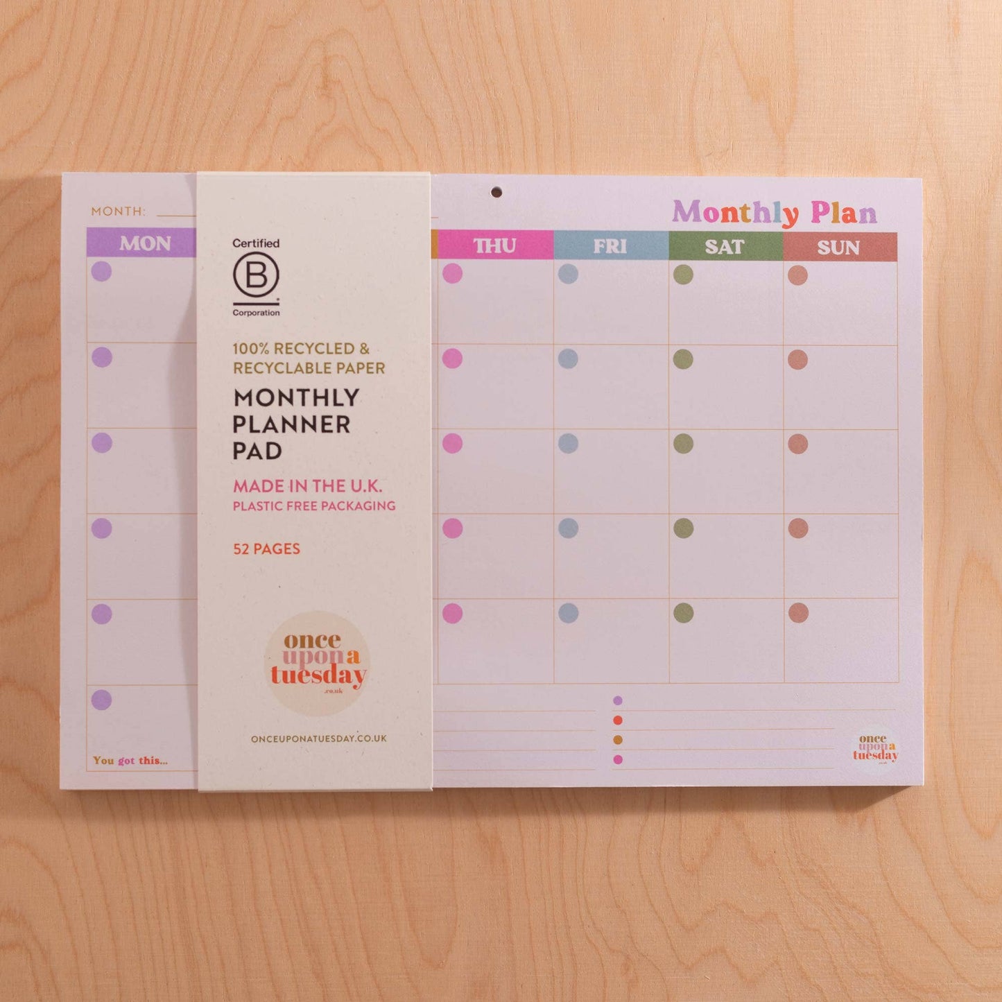 A4 Monthly Planner Pad | You Got This