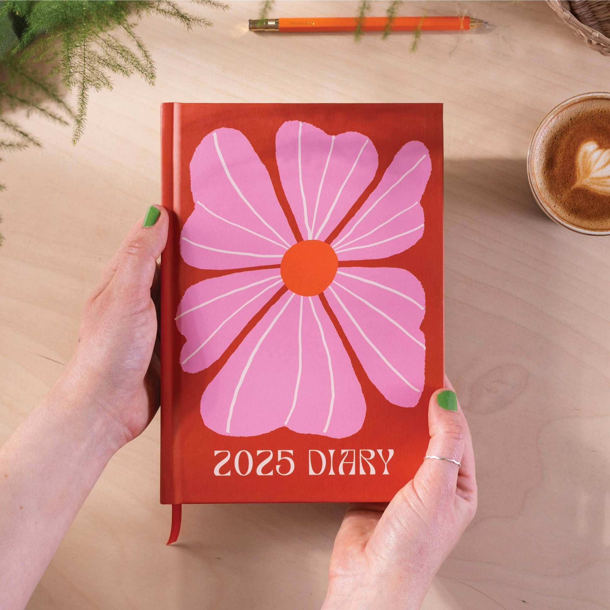 2025 Diary Sustainably Made A5 Hardcover Week to view flowers