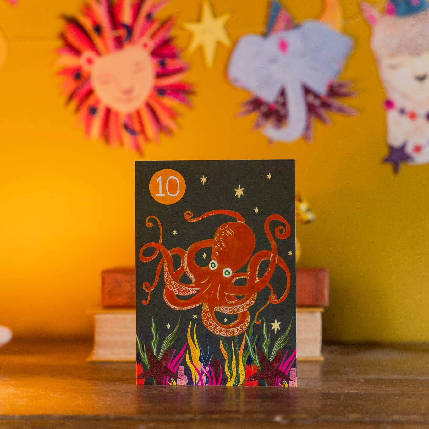 Age 10 'Party Octopus' Children's Birthday Greetings Card