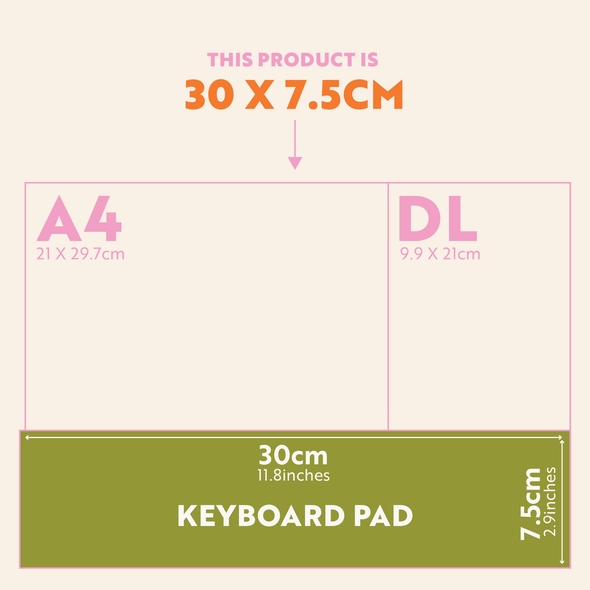 This Keyboard Pad is 30x7.5cm