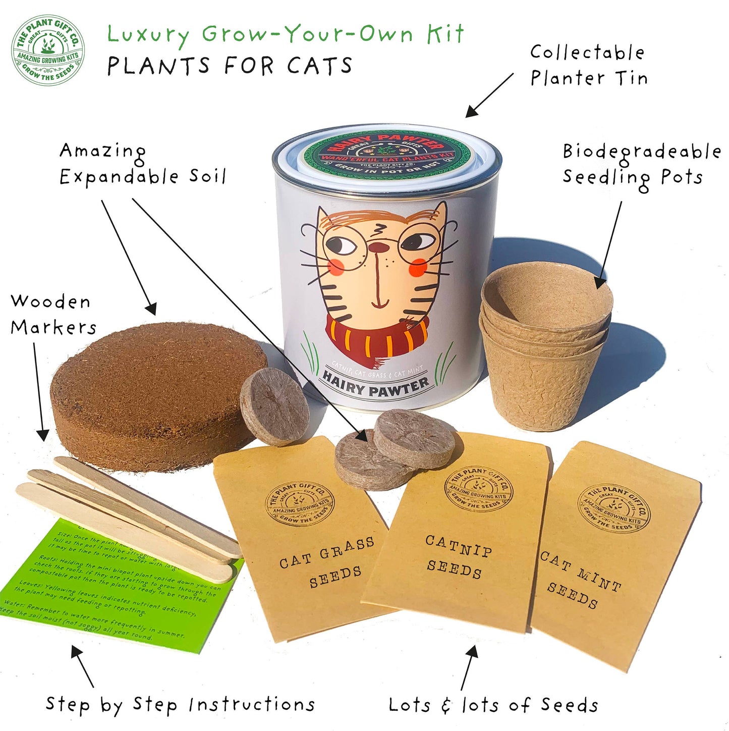 Hairy Pawter. Eco Grow Your Own Cat-Friendly Grow Kit