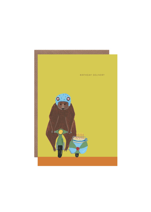 Birthday Delivery Bear Greeting Card