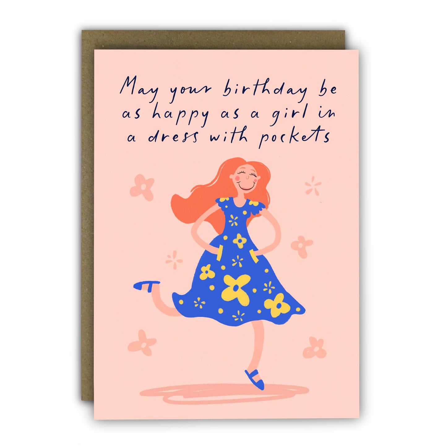 Girl In A Dress With Pockets Funny Birthday Card