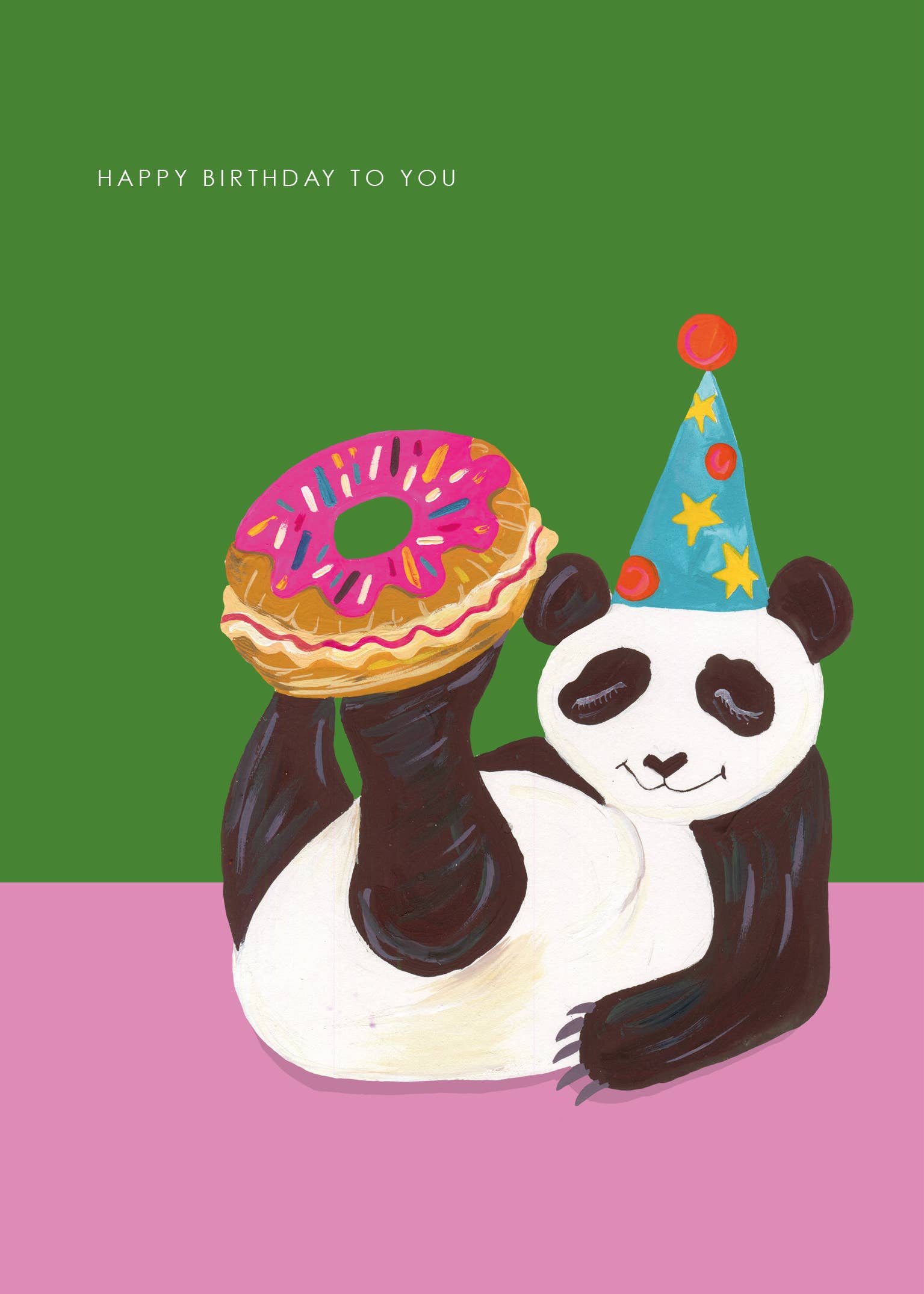 'Panda and Donut' Birthday Greetings Card