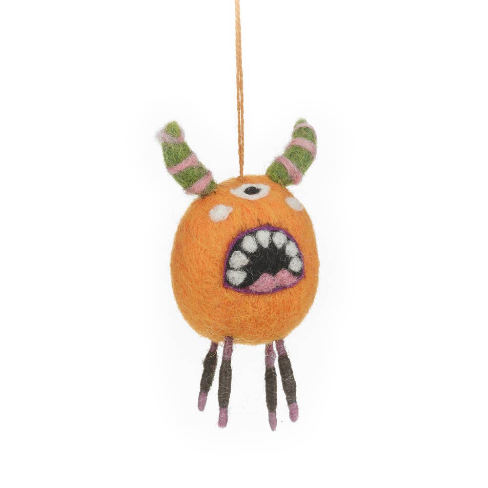 Handmade Felt Murph the Monster Hanging Halloween Decoration