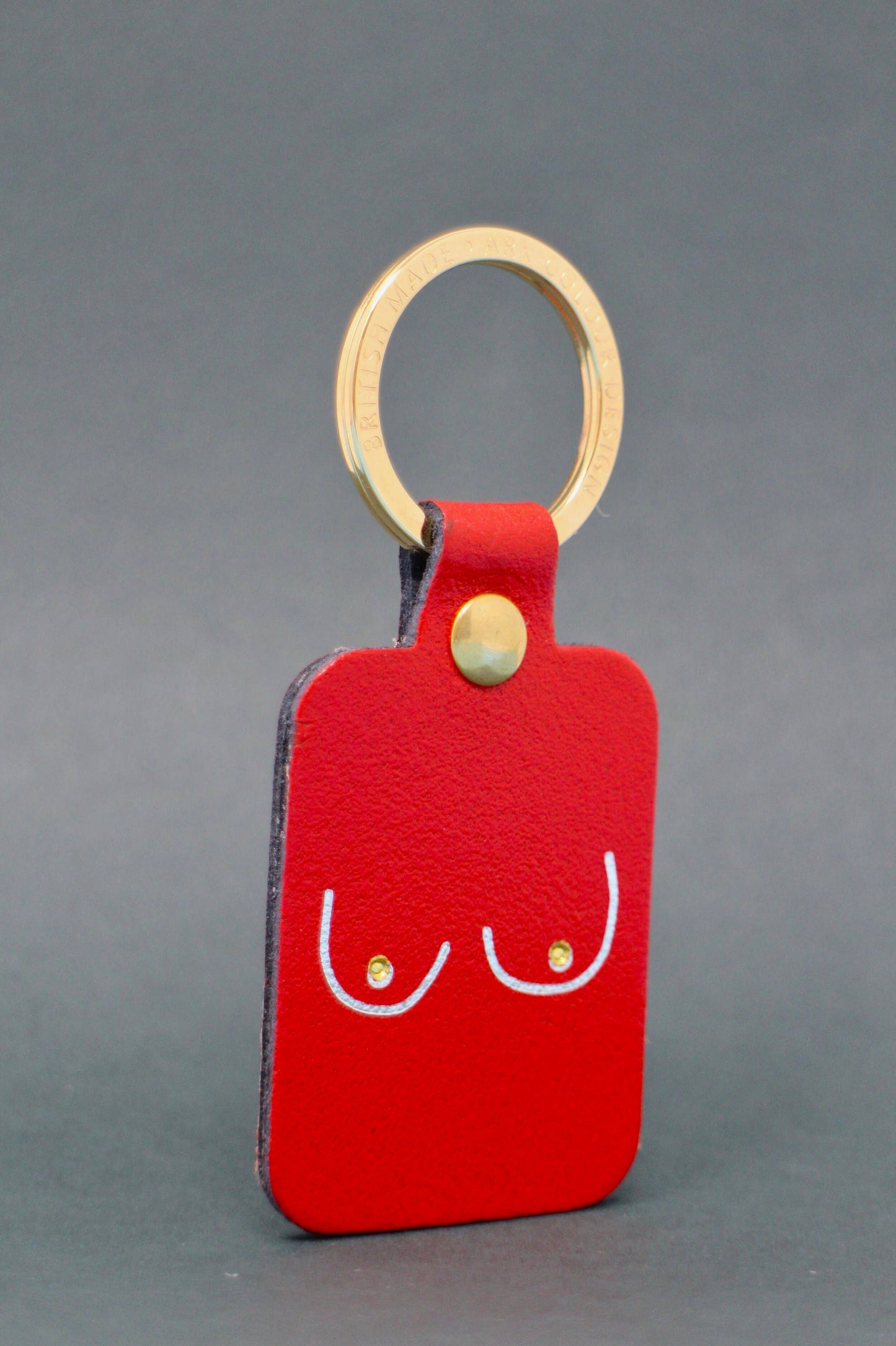 Boob Red Leather Key Fob