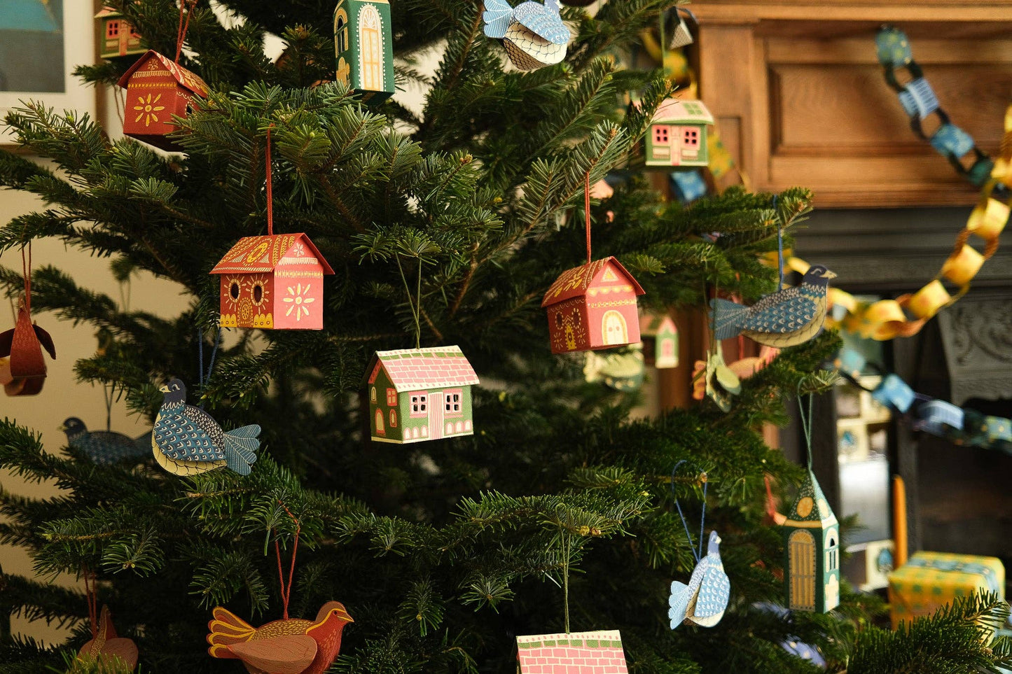 Gingerbread House Screen printed board hanging ornament, sustainably made from 100% recycled paper.&nbsp;