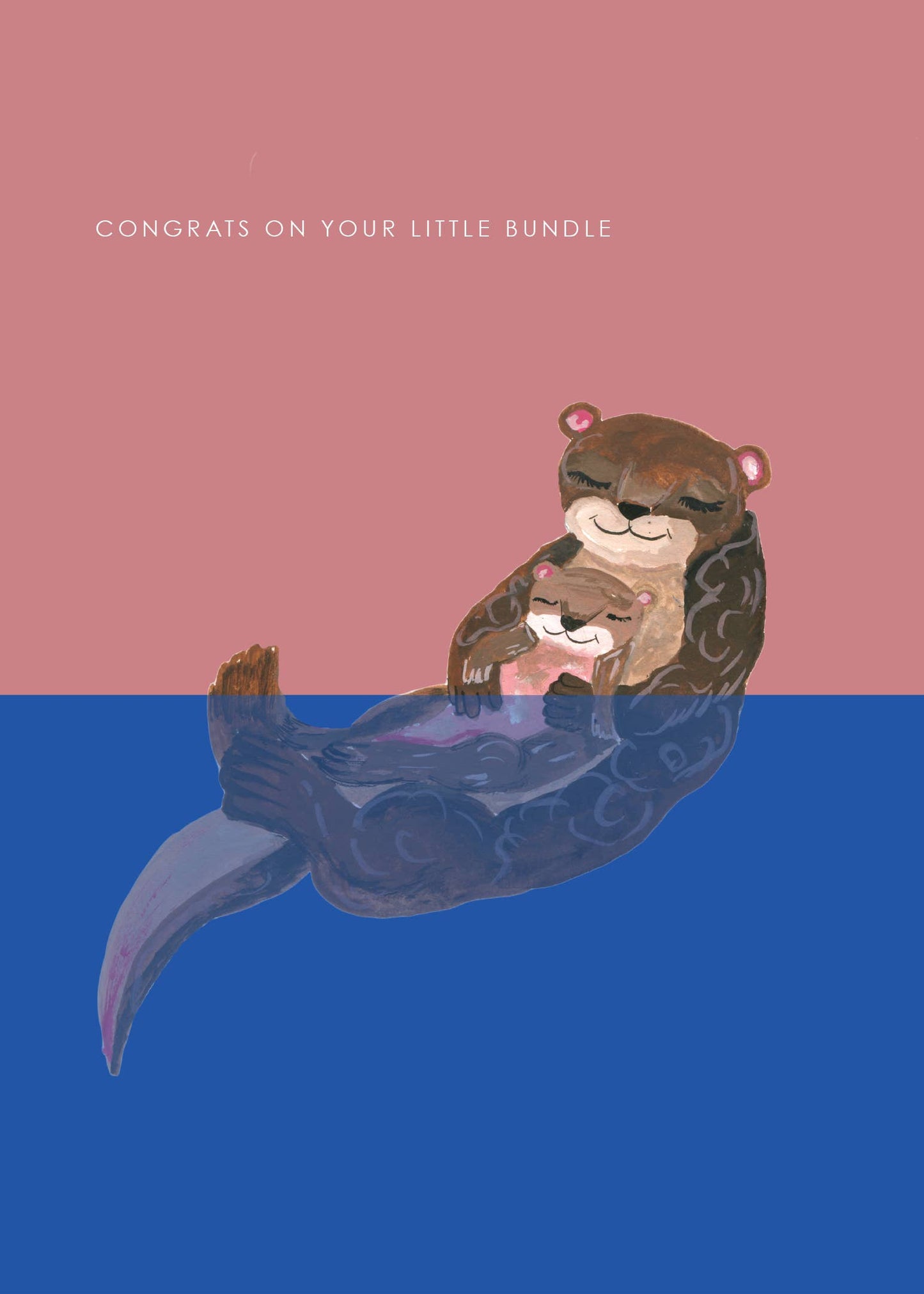 'Otter and Cub' New Baby Greetings Card 