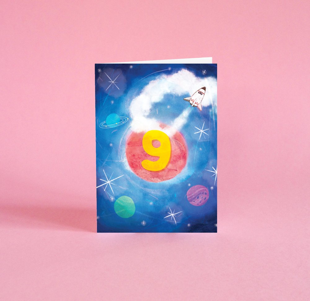 9th birthday card - Space Cadets