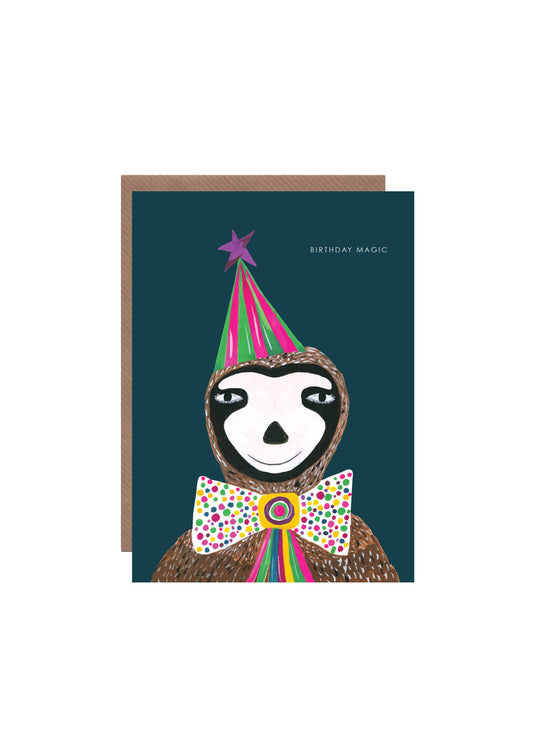 'Magic Sloth' Birthday Greetings Card