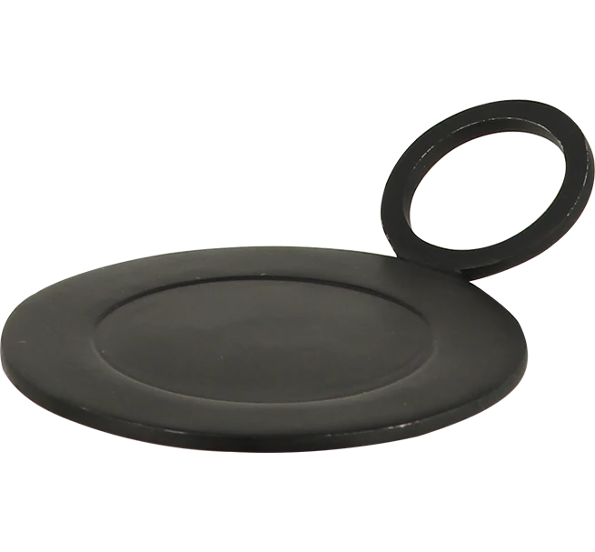 Metal Candle Plate with Handle - Jet Black