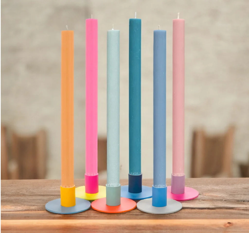 Small Two-Tone Metal Candleholders