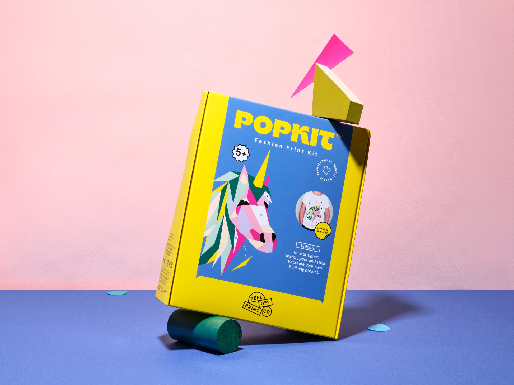 Peel Off and Print Unicorn kit for children age 5 plus. The kits encourage children to transform pre-loved clothing into unique, personalised fashion statements, helping to reduce screen time and boost fine motor skills. With easy-to-follow instructions 
 ;make it simple for young designers to express themselves creatively while also learning about sustainability.