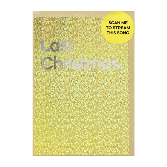 Super shiny holographics, send someone the card that they will never forget.
Song:Last Christmas
Artist: Wham!
Simply scan to stream and bring the festive cheer.
Includes a recycled envelope
Made witheco-friendly ink
Scan and play, no account required