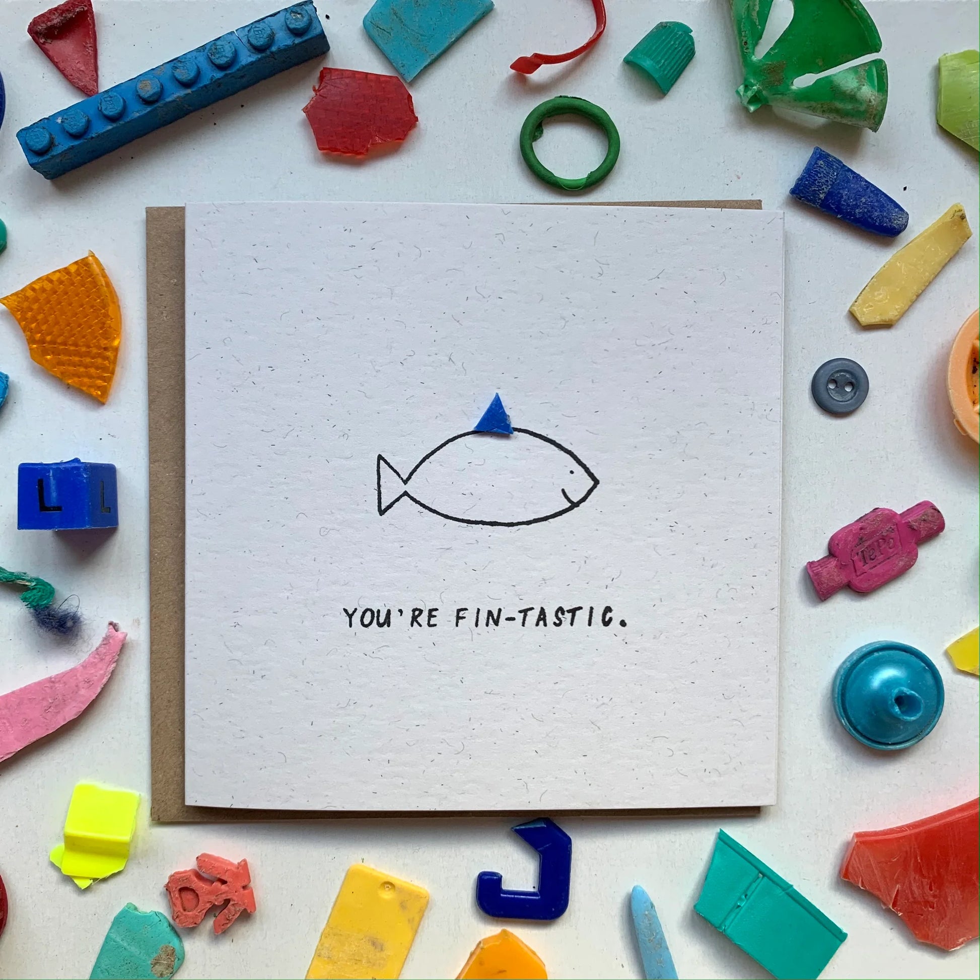 This handmade ‘you’re fin-tastic’ card is just the card to send someone flipping amazing in your life! No two cards will ever be the same - so the card you get might ever so slightly vary from the picture.