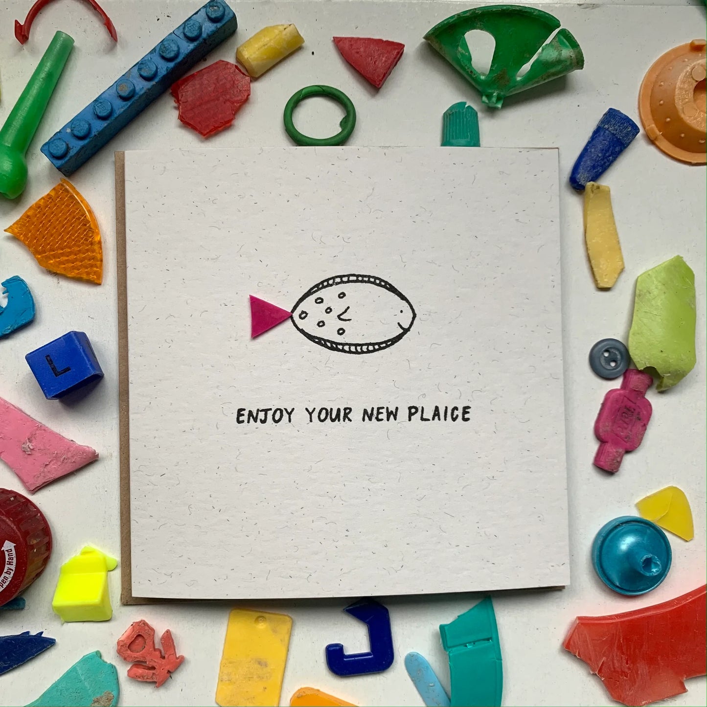 This handmade ‘Enjoy Your New Plaice’ card is perfect for a special someone in your life! No two cards will ever be the same - so the card you get might ever so slightly vary from the picture.