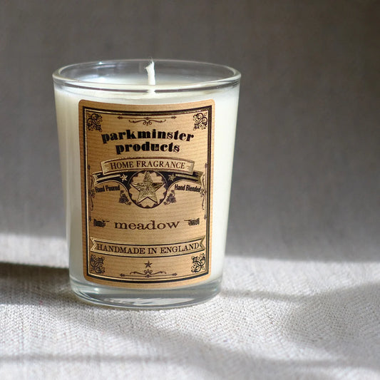 Immerse yourself in the essence of summer with Parkminster's Meadow scented votive candle. Evoking the vibrant beauty of wild flower fields and sun-dappled hedgerows, this candle is a harmonious blend of floral blooms, zesty citrus, warm amber, and delicate rose notes. Perfect for enhancing any room's ambiance with a touch of natural elegance

Handmade in Parkminster's Cornwall Workshop using soy wax and natural scents.

75g

Up to 15 hours burn time

Recyclable glass vessel